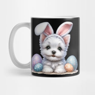 Puppy West Highland White Terrier Bunny Ears Happy Easter Day Mug